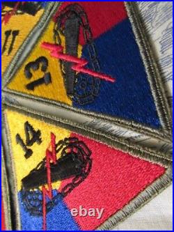 Lot of Vtg. WWII US Army Armor Triangle Patches