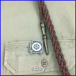MILITARY SHIRT Vtg Korea Khaki US Army WWII Patches Pins Uniform Workwear, 15x32
