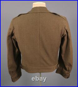 Men's WWII 1940s US Army Ike Jacket W Patches 34 L Small 40s WW2 Uniform