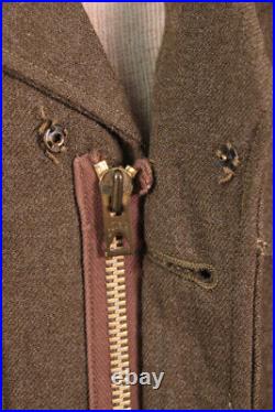 Men's WWII 1940s US Army Ike Jacket W Patches 34 L Small 40s WW2 Uniform