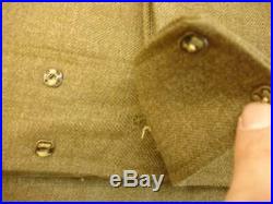 Mens 36R WWII US ARMY Green Original USA FIELD WOOL Uniform JACKET IKE + Patches