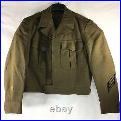 Mens 38S Post WWII US ARMY Original WOOL Uniform JACKET IKE + Patches