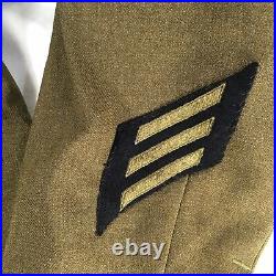 Mens 38S Post WWII US ARMY Original WOOL Uniform JACKET IKE + Patches