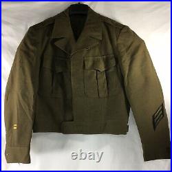 Mens 38S Post WWII US ARMY Original WOOL Uniform JACKET IKE + Patches