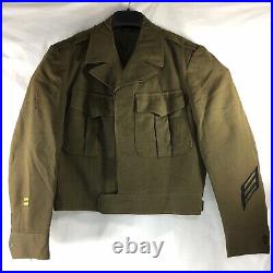 Mens 38S Post WWII US ARMY Original WOOL Uniform JACKET IKE + Patches