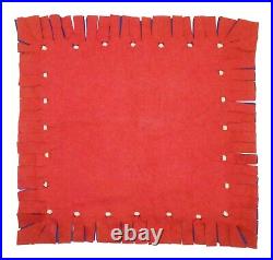 Mid-20th C U. S. Army Vint Sewn Patch & Decaled Blue/red Hvy Felt Fringed Banner