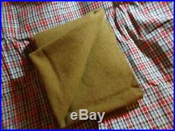 Military Blanket Vintage WW2 US Wartime Army Brown Green Wool With Tag 1945 #1