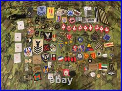 Military Junk Drawer Lot, WW2, Vietnam Modern US Army Navy Patches Pins Medals
