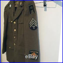 Mint Original WW2 US Army A Jacket. 39Short. Patched as T3, 165th Sig. Ph. Co