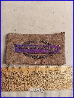 N WWII Post US Army CIB Combat Infantry Badge Bullion Theater Made Patch Purple