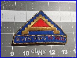 N WWII US Army 7th Army Seven Steps to Hell Tab Theater Made Patch Bullion