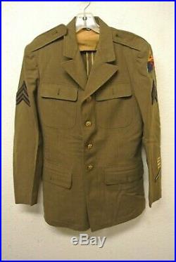 Named WW2 US Army Enlisted Dress Jacket Pants with patches 2nd Armored (#6170)