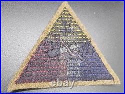 ORIGINAL WW2 US ARMY 4th ARMORED DIVISION WOOL BLACK BACK PATCH