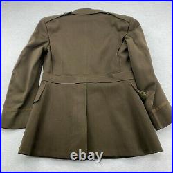 ORIGINAL WW2 US ARMY WOOL TUNIC COAT 44R 1938 Patches Brown