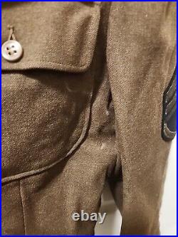ORIGINAL WW2 US Army Ike Jacket Mens Size 37C 5TH ARMY, 2x PURPLE HEART, 91st