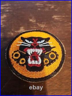 ORIGINAL WW2 WWII Tiger US Army Tank Destroyer patch, Good condition Green back