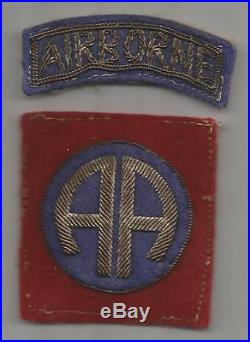 Off Uniform Bullion WW 2 US Army 82nd Airborne Division Wool Patch Inv# S299