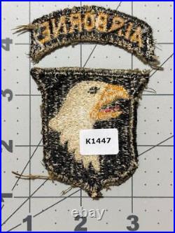 Off Uniform WW 2 US Army 101st Airborne Division Patch & Tab Inv# K1447