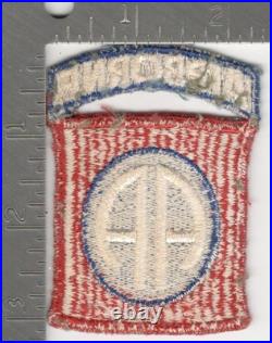 Off Uniform WW 2 US Army 82nd Abn Ribbed Weave Patch Attached Tab Inv# K0890