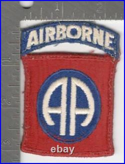 Off Uniform WW 2 US Army 82nd Abn Ribbed Weave Patch Attached Tab Inv# K0890