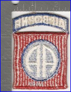 Off Uniform WW 2 US Army 82nd Abn Ribbed Weave Patch Attached Tab Inv# K0892