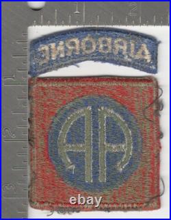 Off Uniform WW 2 US Army 82nd Airborne Greenback Patch & Tab Inv# K0901