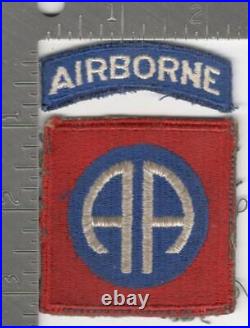 Off Uniform WW 2 US Army 82nd Airborne Greenback Patch & Tab Inv# K0901