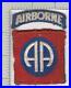 Off Uniform WW 2 US Army 82nd Airborne Ribbed Weave Patch & Tab Inv# K4377