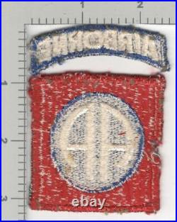 Off Uniform WW 2 US Army 82nd Airborne Ribbed Weave Patch & Tab Inv# K4377