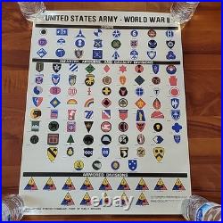 Original 1985 Us Army World War 2 Patch Identification Poster