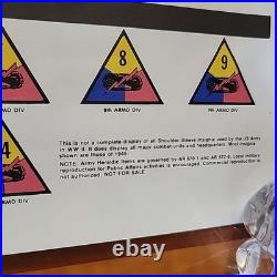 Original 1985 Us Army World War 2 Patch Identification Poster