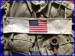 Original Brassard WWII Invasion Armband US 48 Star Flag Army Paratrooper USA