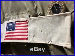 Original Brassard WWII Invasion Armband US 48 Star Flag Army Paratrooper USA
