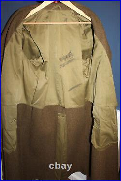 Original Early WW2 U. S. Army 20th AAF S/SGT Patched OD Wool Overcoat 1940 d