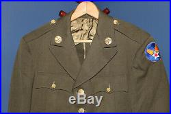 Original Early WW2 U. S. Army Air Forces Patched Uniform Jacket, Named & 1942 d