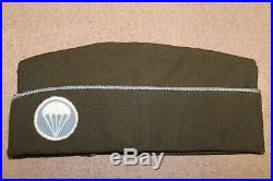 Original Early WW2 U. S. Army Airborne Infantry Patched Wool Overseas Hat, Named