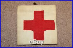 Original Early WW2 U. S. Army Medic Cotton Armband withGeneva Stamps, Unused withPin
