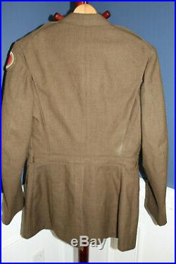 Original Pre WW2 U. S. Army 37th I. D. Patched Uniform Jacket, Lg Size & 1940 d