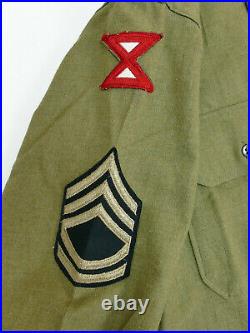 Original US ARMY WW2 Feldhemd SHIRT M-1937 UNIFORM HEMD 15 x 32 Gr. 50 + Patches