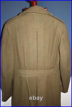 Original WW2 British Made U. S. Army 9th AAF Patched OD Wool Overcoat withTag