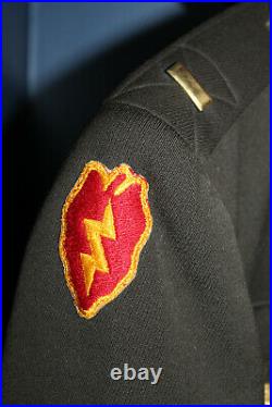 Original WW2 Double Patched U. S. Army Officer's Named Uniform Jacket withInsignia