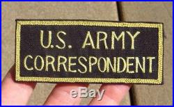 Original WW2 Japanese Made Silk US Army Military War Correspondent Patch