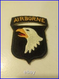 Original WW2 US ARMY 101ST AIRBORNE ATTACHED TAB UNIQUE VARIATION SNOW BACK