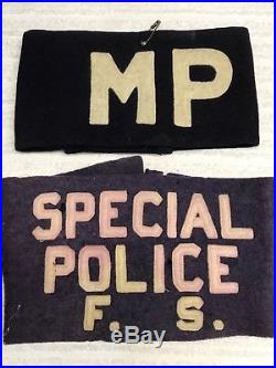 Original WW2 US ARMY SPECIAL POLICE F. S. PURPLE WHITE German War Crimes Armband
