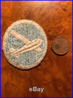 Original WW2 US Army 101st 82nd or 17th Airborne EM Hat Patch light blue, Rare