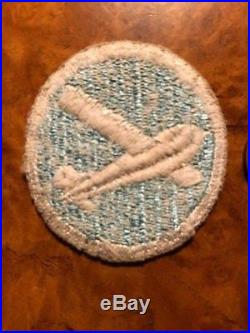 Original WW2 US Army 101st 82nd or 17th Airborne EM Hat Patch light blue, Rare