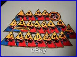 Original WW2 US Army ARMOR Div Patch Group -21 Different