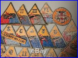 Original WW2 US Army ARMOR Div Patch Group -21 Different