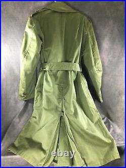 Original WW2 US Army Officers Double Breasted Overcoat Long Coat w Patches WWII