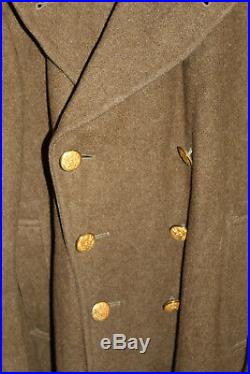 Original WW2 U. S. Army 2nd Air Force Patched Wool O. D. Uniform Overcoat, 1942 d